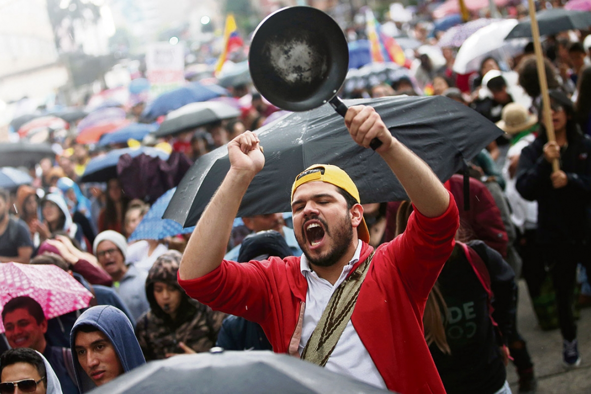 Protest in Bogotá, 8. Dezember