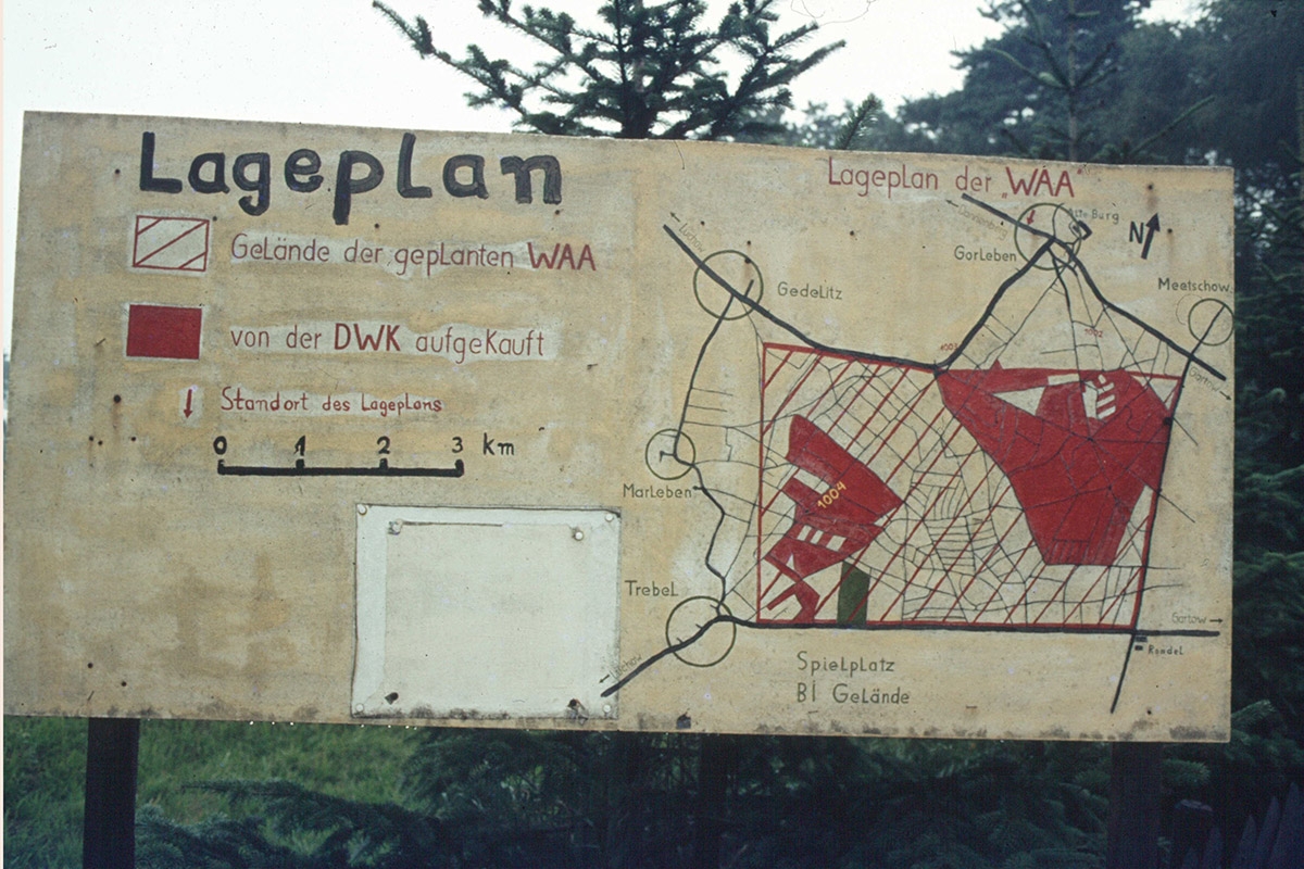 Lageplan zur Baustelle des Atommülllagers in Gorleben von 1980