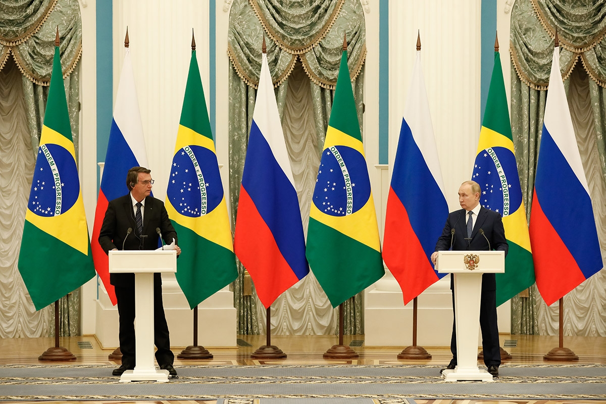 Jair Bolsonaro und Wladmir Putin im Kreml