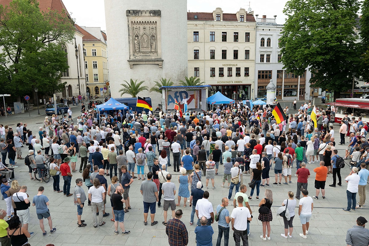 Wahlkampfveranstaltung für die sächsischen Kommunalwahlen