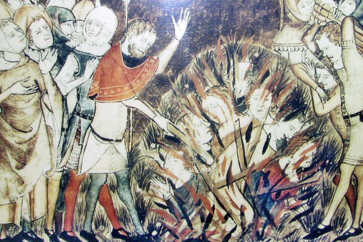 Miniaturmalerei auf der Juden im Mittelalter verbrannt werden