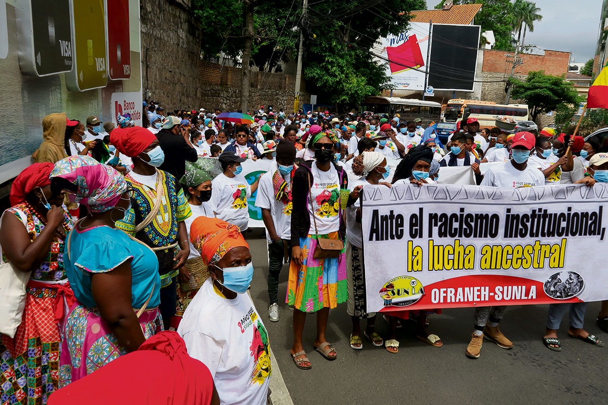 Die Garífuna-Organisation Ofraneh protestiert gegen die Zede