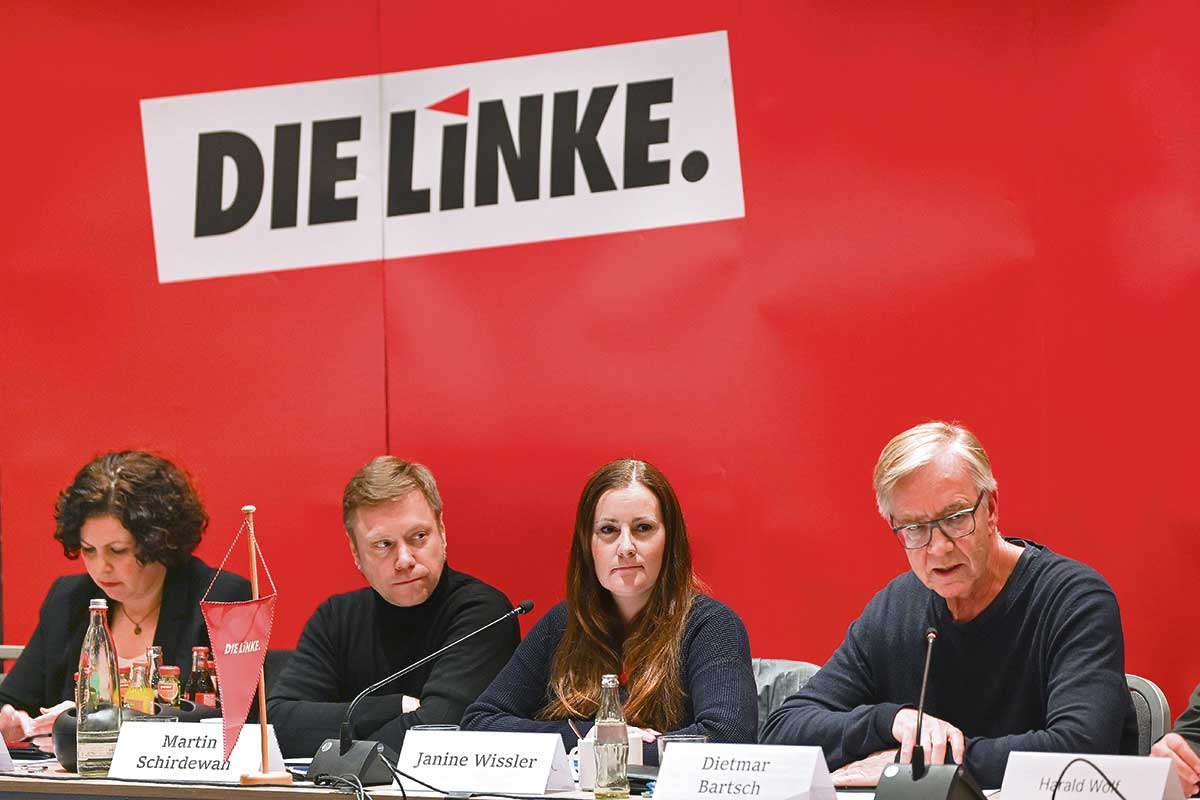 Die Führungsköpfe der Linkspartei (v. l.): Amira Mohamed Ali, Martin Schirdewan, Janine Wissler und Dietmar Bartsch im Dezember 2022