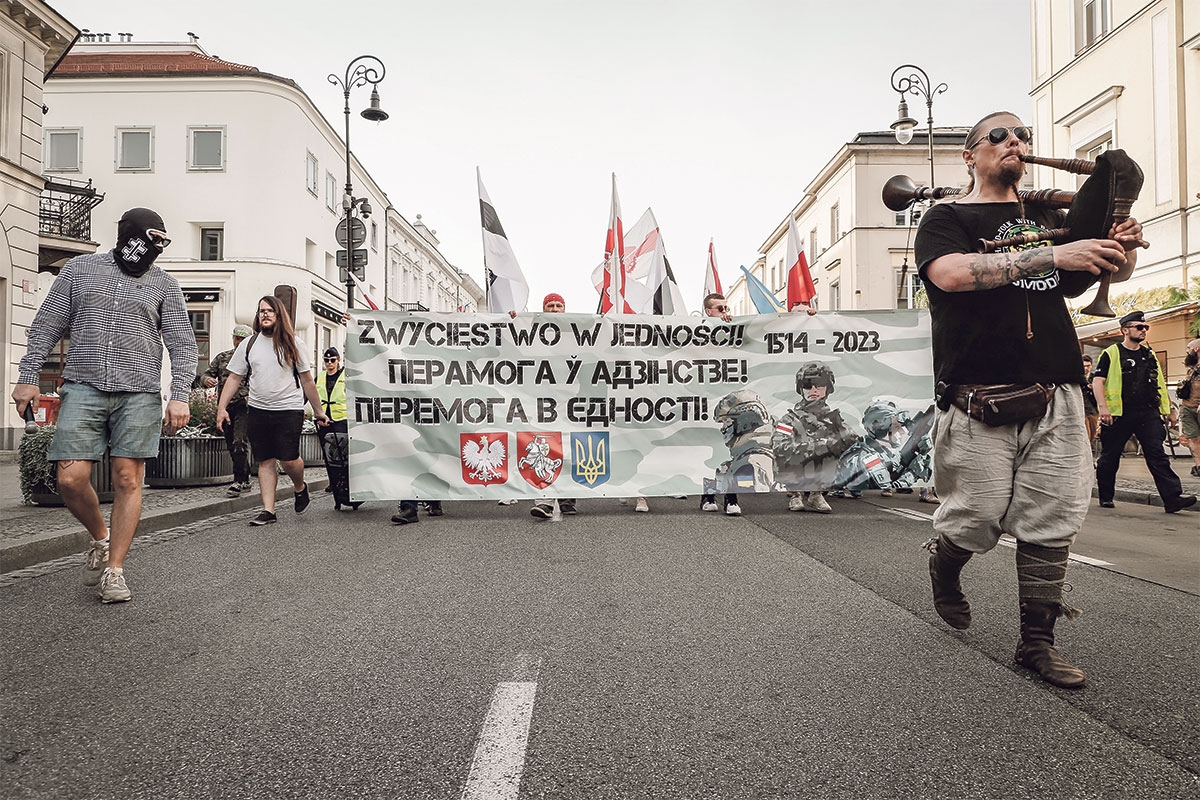 Demonstration am Jahrestag der Schlacht von Orscha in Warschau, 9. September