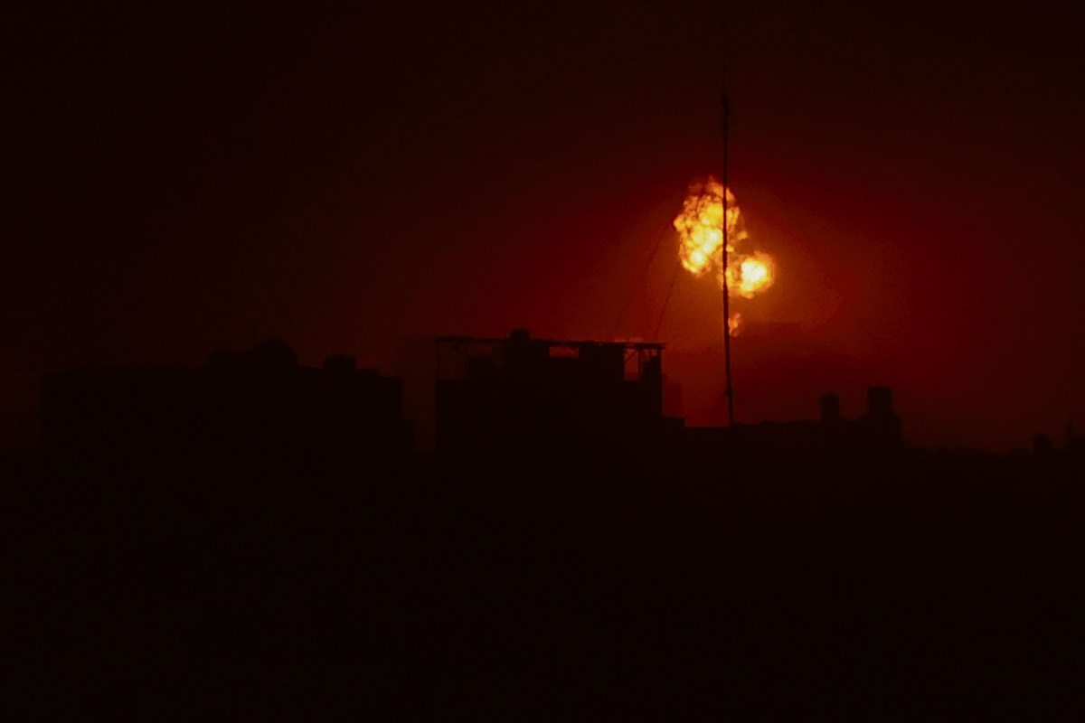 Krieg gegen die Hamas. Die israelische Luftwaffe beschießt Ziele im Gaza-Streifen, 4. Dezember