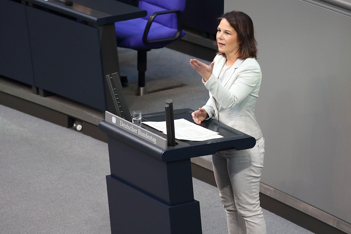 Bundesaußenministerin Annalena Baerbock (Grüne) bei der Bundestagsdebatte am 19. Januar 2023