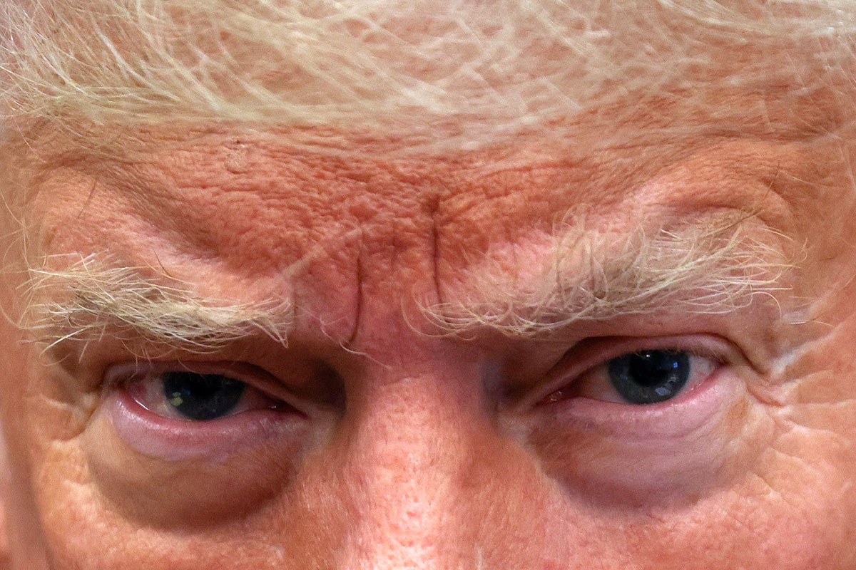 Die Augenpartie des Donald Trump