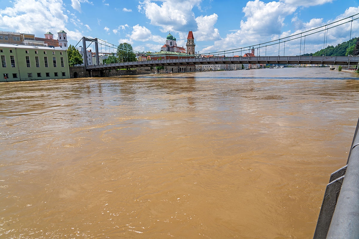 Klimawandel, welcher Klimawandel? Die Donau in Passau, 5. Juni