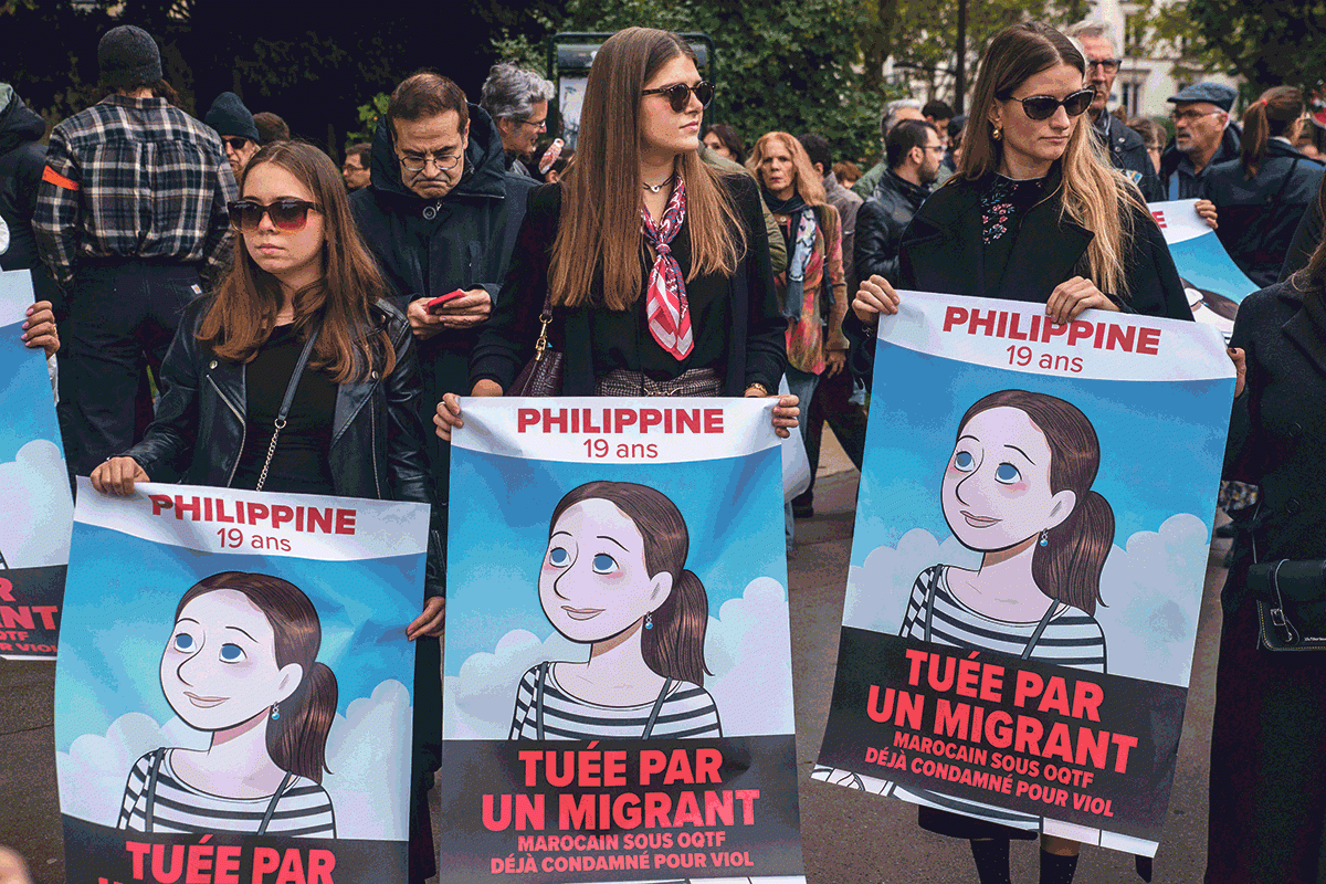 Die Herkunft steht im Vordergrund. Die Frauengruppe Nemesis betonte bei einer Kundgebung in Paris am 29. September, dass die 19jährige Philippine von einem »Migranten« ermordet worden sei