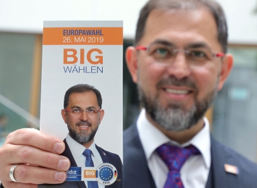 Mr. Big im Europawahlkampf 2019: Haluk Yildiz, Vorsitzender von Bündnis für Innovation & Gerechtigkeit (BIG)