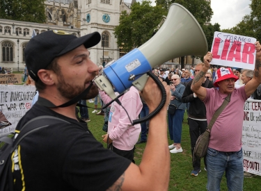 »Starmer, der Lügner«. Demonstration in London, 4. September