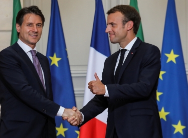 Guiseppe Conte und Emmanuel Macron