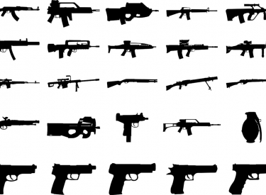 Grafische Darstellung von verschiedenen Waffen