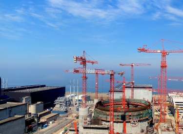 Die Baustelle von Block 3 des Kernkraftwerks Flamanville im Jahr 2010