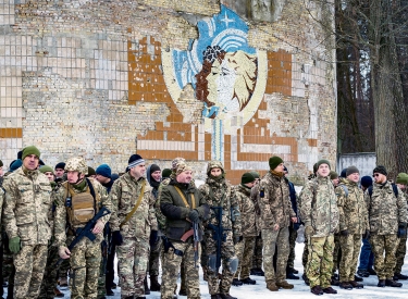 Freiwillige der 112. Territorialen Verteidigungsbrigade in Kiew