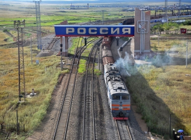 Zugstrecke China-Russland mit Zug 