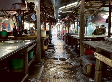Der Bobalay-Markt in Yangon ist wegen Streik leer