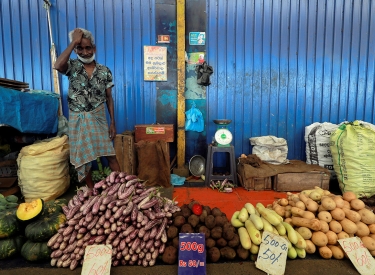 Marktstand am Hauptmarkt von Colombo