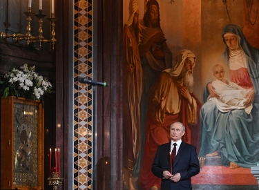 Wladimir Putin beim Ostergottesdienst in Moskau