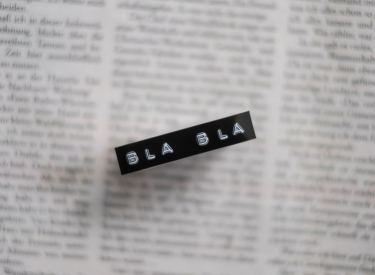 Etikett mit der Aufschrift "Bla Bla"