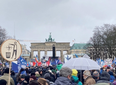 Demonstration vor dem Brandenburger Tor