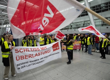 Verdi-Warnstreiks am Flughafen Düsseldorf