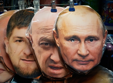 Putin und seine Warlords Prigoschin und Kadyrow (v.r.)