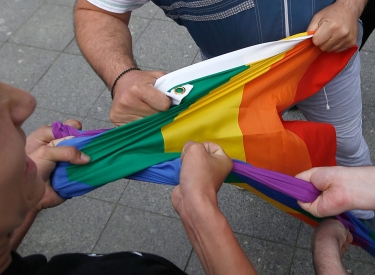 LGBT-Demo in Moskau, Mai 2015