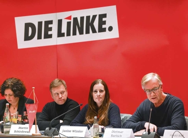 Die Führungsköpfe der Linkspartei (v. l.): Amira Mohamed Ali, Martin Schirdewan, Janine Wissler und Dietmar Bartsch im Dezember 2022