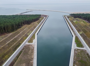 Der neue Kanal zum Frischen Haff am 10. September 2022, kurz vor der Eröffnung