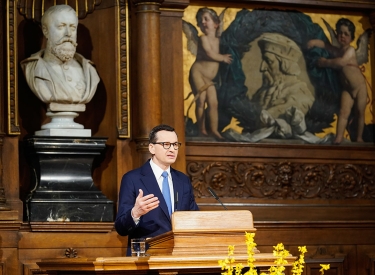 Mateusz Morawiecki bei seiner Rede in Heidelberg