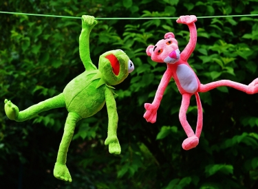 Kermit und Paulchen Panter hängen ab
