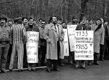 Am 28. Januar 1983 demonstrierten Sinti und Roma anlässlich des 50. Jahrestags der Ernennung Hitlers zum Reichskanzler