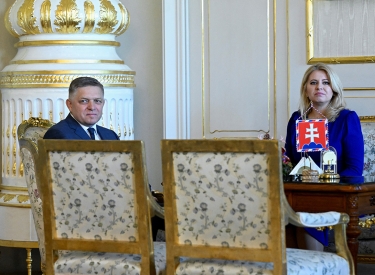 Die slowakische Präsidentin Zuzanna Caputova trifft Robert Fico