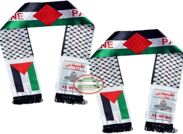 Kufiya mit palästinensischer Flagge und al-Quds-Motiv