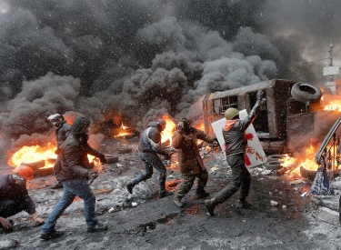Um die Maidan-Proteste ranken sich bis heute viele Propagandamythen und Verschwörungstheorien. Kiew, 22. Januar 2014