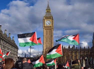 Palästina-Demonstration in Westminster, London, am 2. März