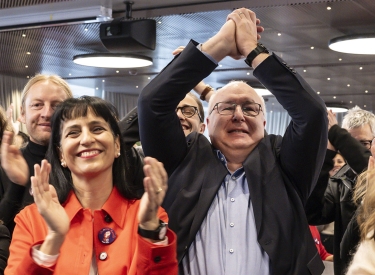 Vania Alleva, Präsidentin der Gewerkschaft Unia, und Pierre-Yves Maillard, Präsident des Schweizerischen Gewerkschaftsbundes